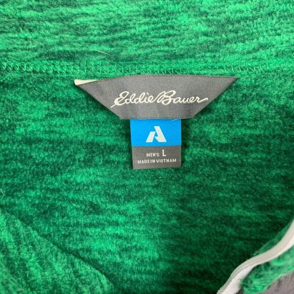 Eddie Bauer First Ascent Mens Sweater Large Green Fleece Cloud Layer Pro 1/4 Zip - Picture 4 of 8